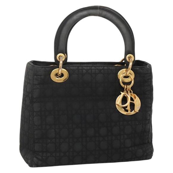 DIOR Canage Hand Bag Nylon Black Gold - Picture 1 of 13